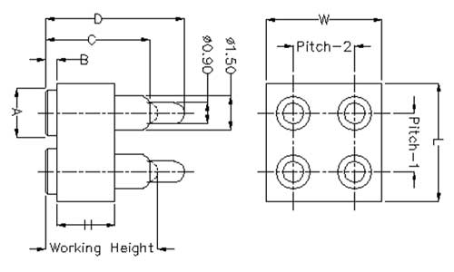 4Pin Pogo Pin連接器 雙排