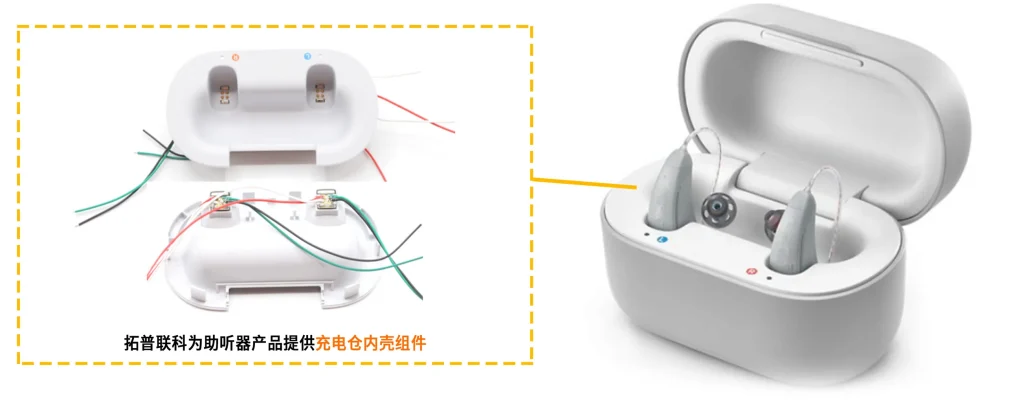 拓普聯(lián)科為助聽器產(chǎn)品提供充電倉內(nèi)殼組件